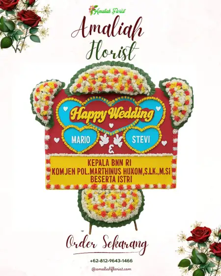 Papan Bunga Pernikahan Ngaban